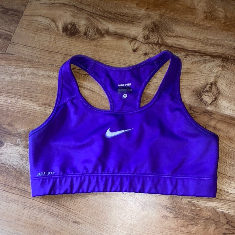 Purple Nike sports bra